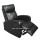 Black Leather Single Manual Recliner Sofa